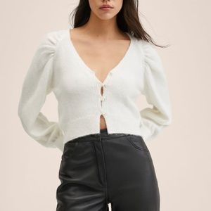 Never Worn Knitted Cropped Cardigan by MANGO